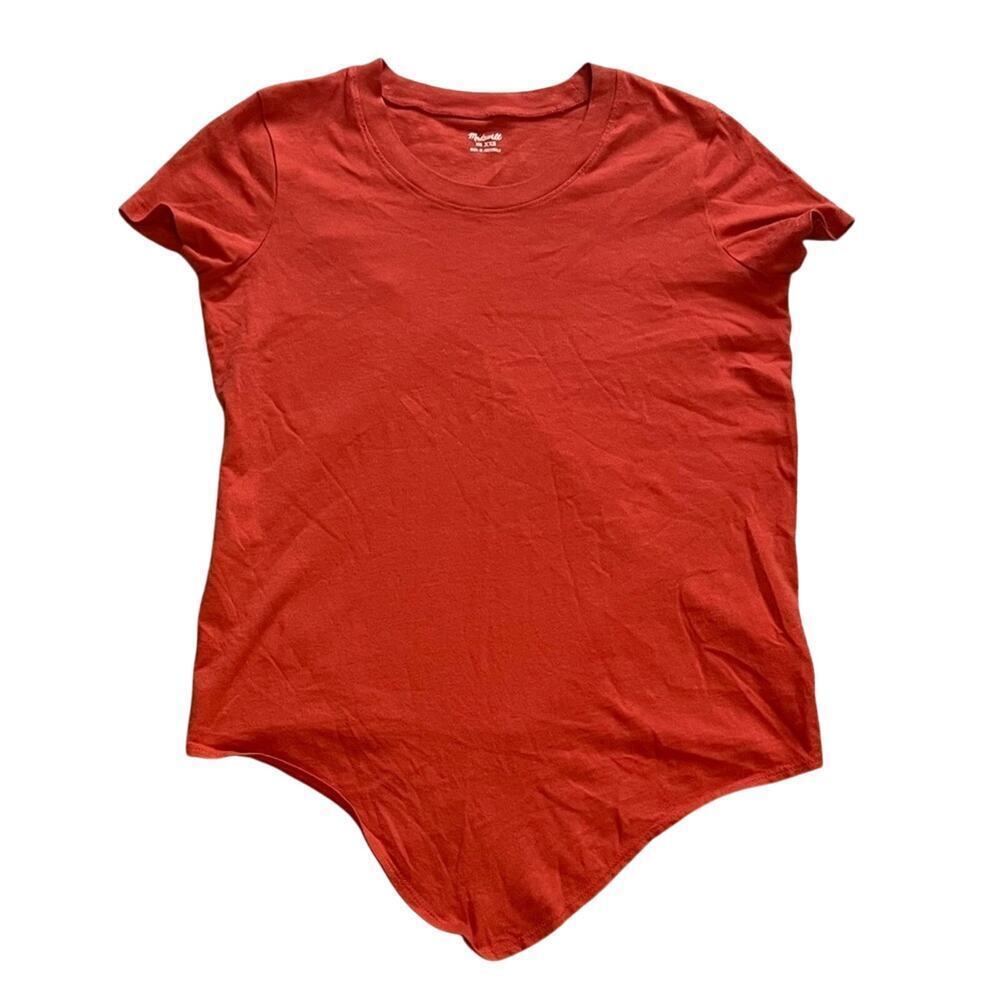 Madewell‎ Knot-Front Tee in Burnt Orange- Size XXS